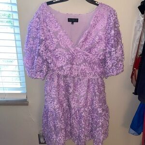 Eloquii purple floral sheer mini dress, size 22